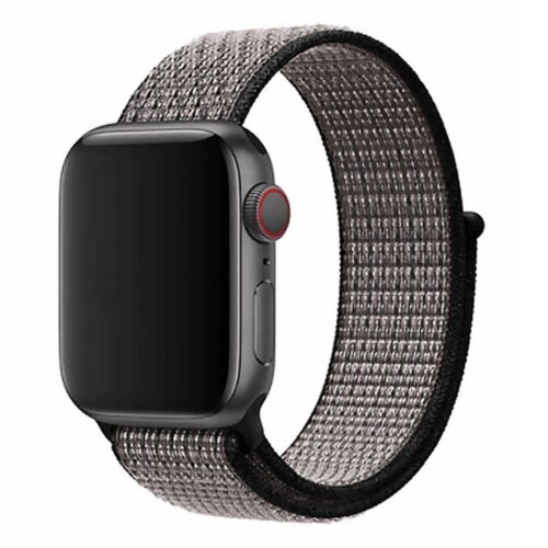 Pulseira Preto E Cinza Fosco Nylon Loop Premium SmartWatch 42-44Mm - Image 3