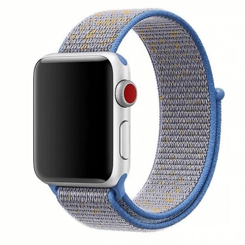 Pulseira Azul Florescente Nylon Loop Premium SmartWatch 42-44Mm