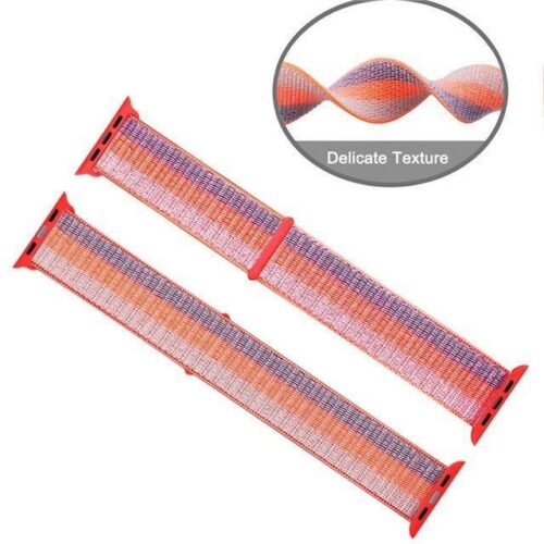 Pulseira Laranja Listrado Nylon Loop SmartWatch 38-40Mm - Image 5