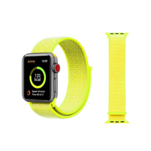 Pulseira Verde Neon Nylon Loop SmartWatch 38-40Mm - Image 5
