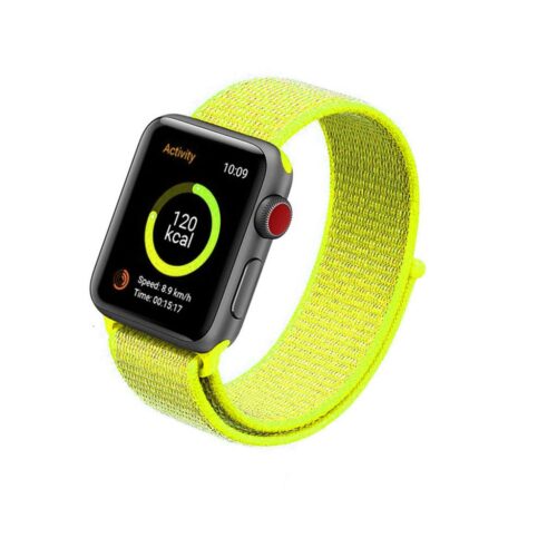 Pulseira Verde Neon Nylon Loop SmartWatch 38-40Mm - Image 4
