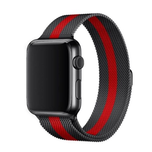 Pulseira Milanese Preto E Vermelho Para SmartWatch 38-40Mm - Image 2