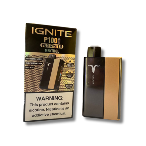 Kit Pod Descartavel Ignite P100 10.000 Puffs - Dourado