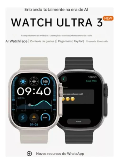 Smartwatch U3w Ultra Lançamento Microwear Responde Whatsapp - Image 9